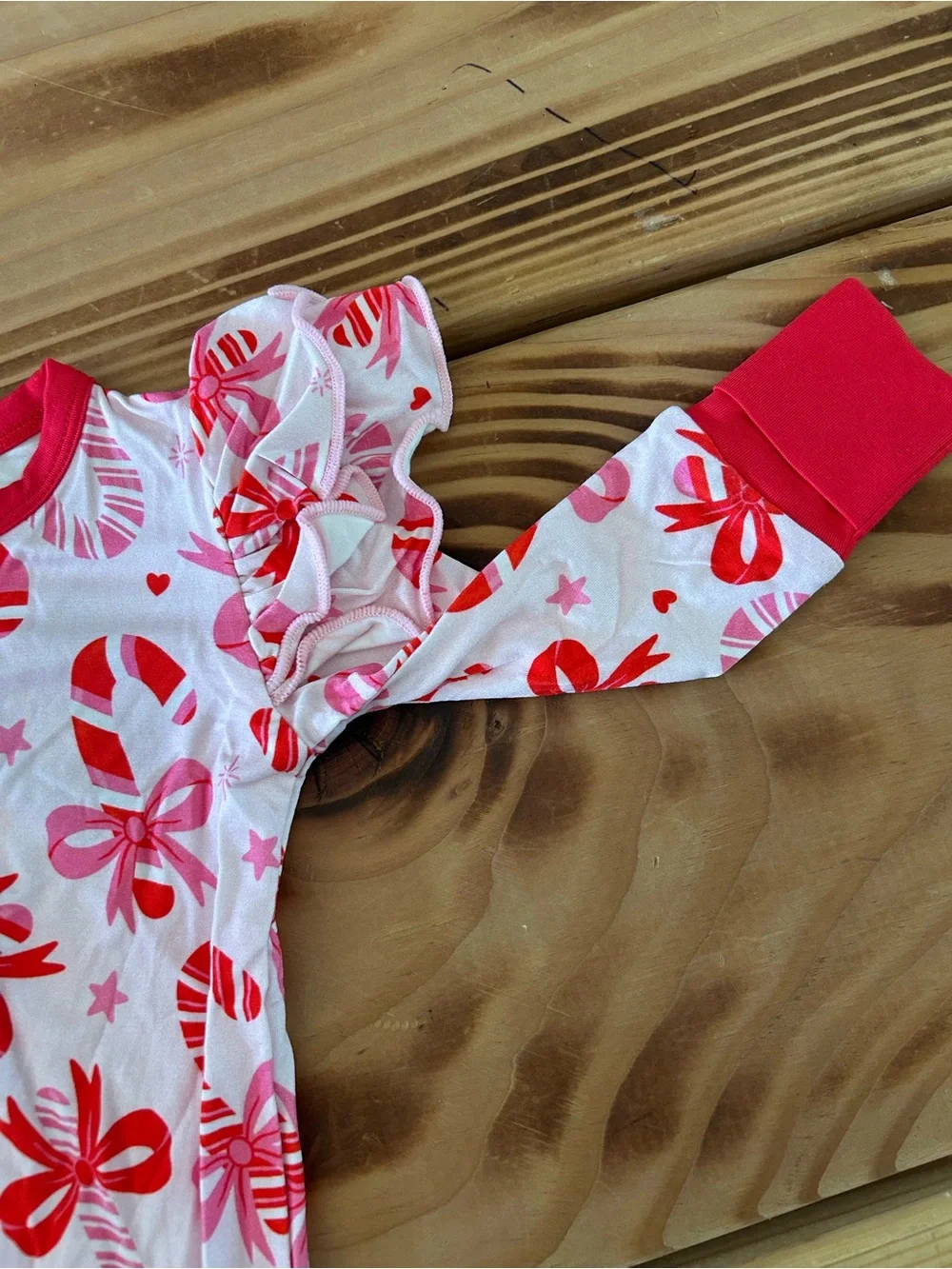 Mom and Me White & Red Floral One-Piece Pajamas